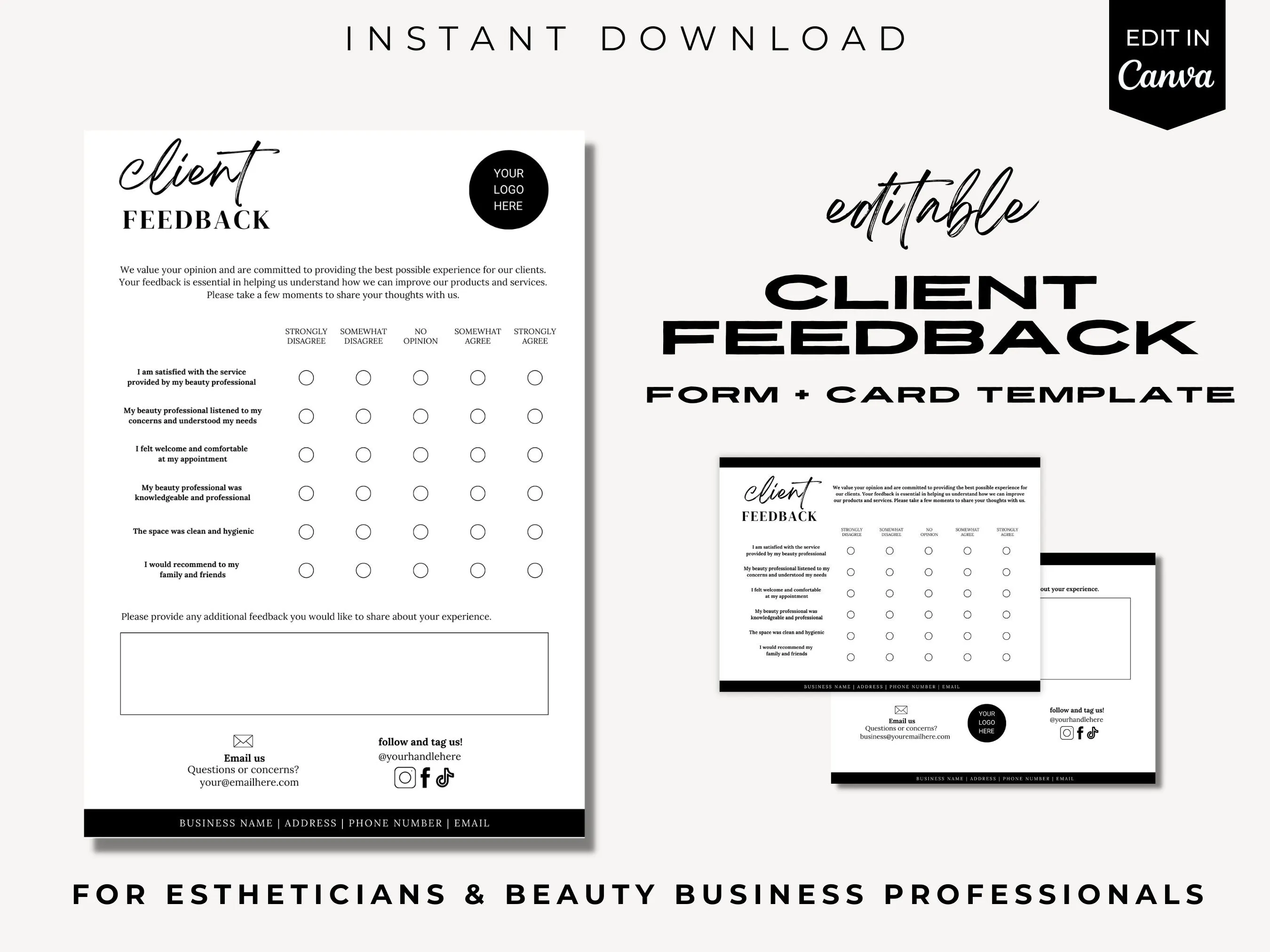 beauty salon customer feedback form template
