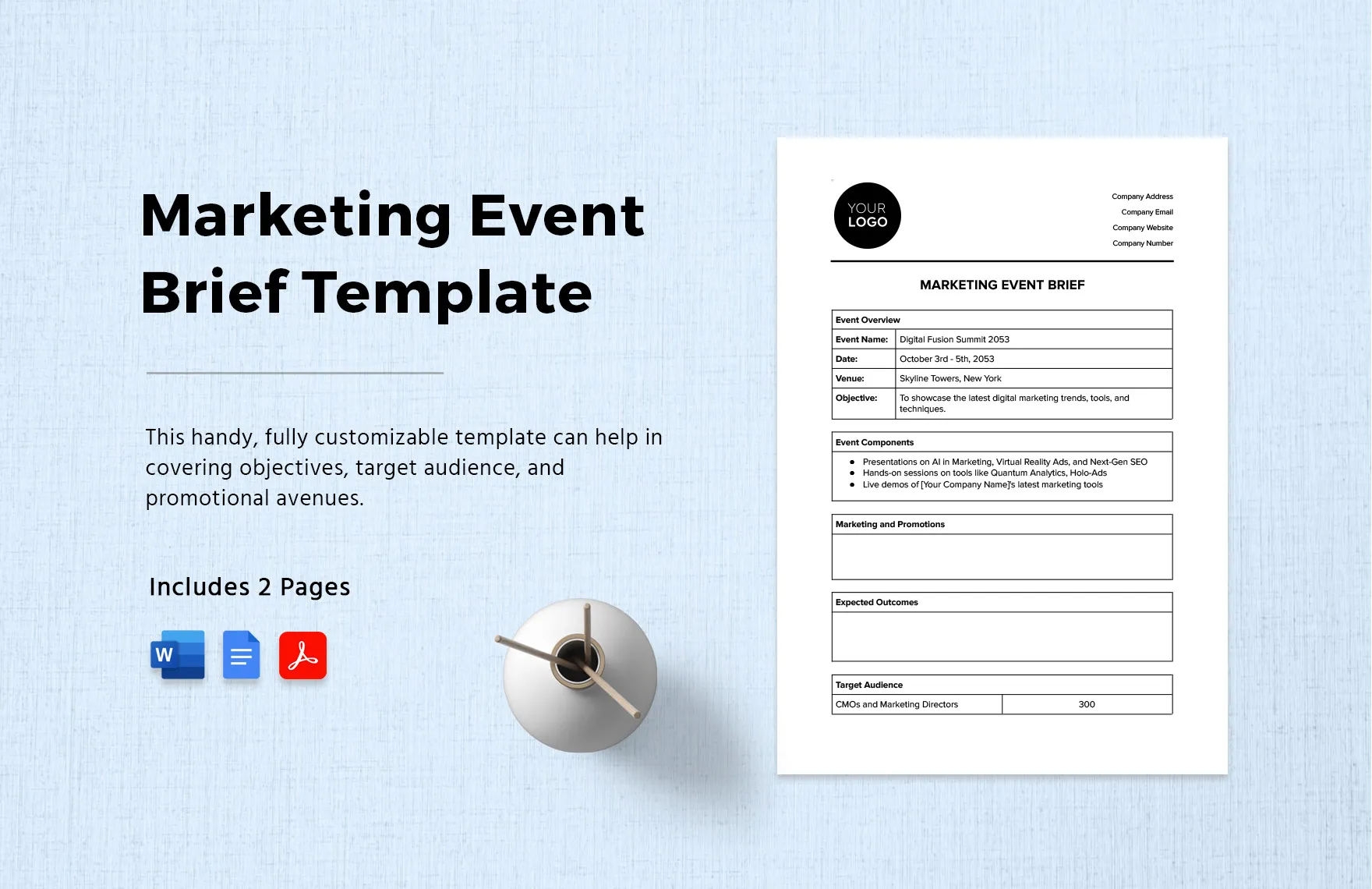 launch event brief template