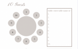 Blank 10 Person Round Table Seating Chart Template Doc