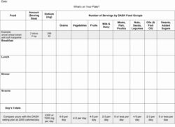 Blank Daily Food Intake Chart Template Word