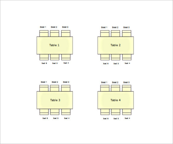 Blank Dinner Party Seating Chart Template Pdf Sample