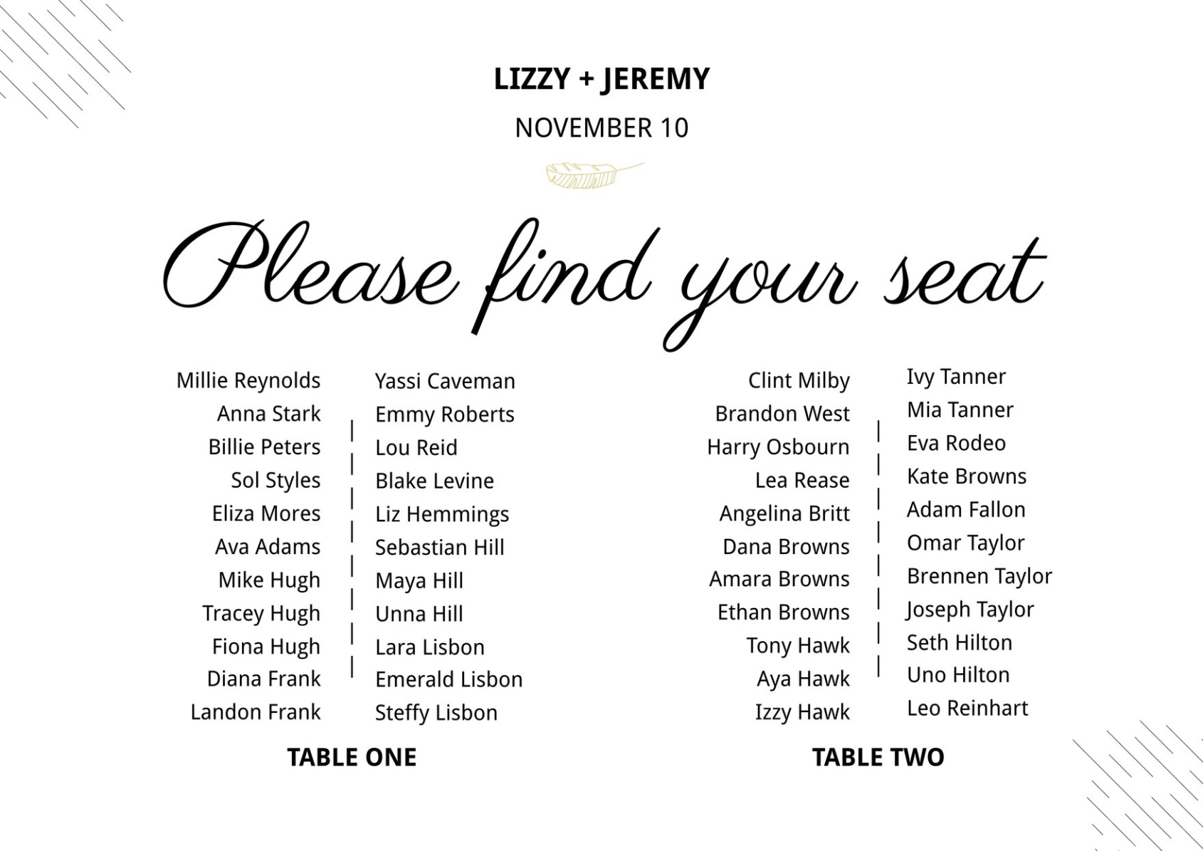 Blank Long Table Seating Chart Template Excel Sample