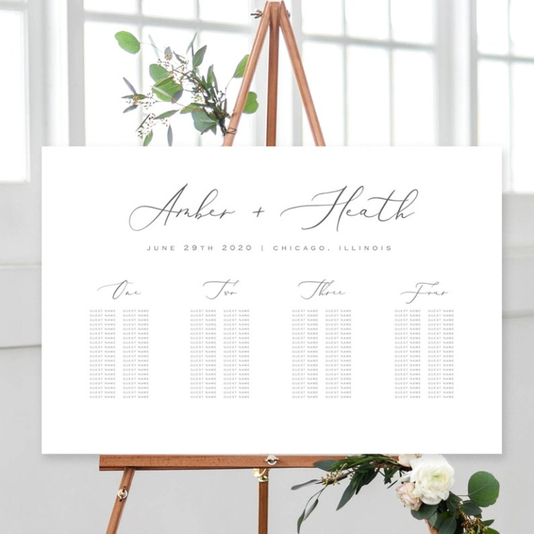 Blank Long Table Seating Chart Template