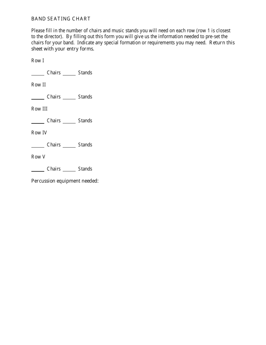 Concert Band Seating Chart Template Pdf