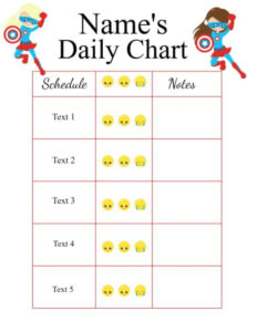 Custom Behavior Chart For Kids Template Word