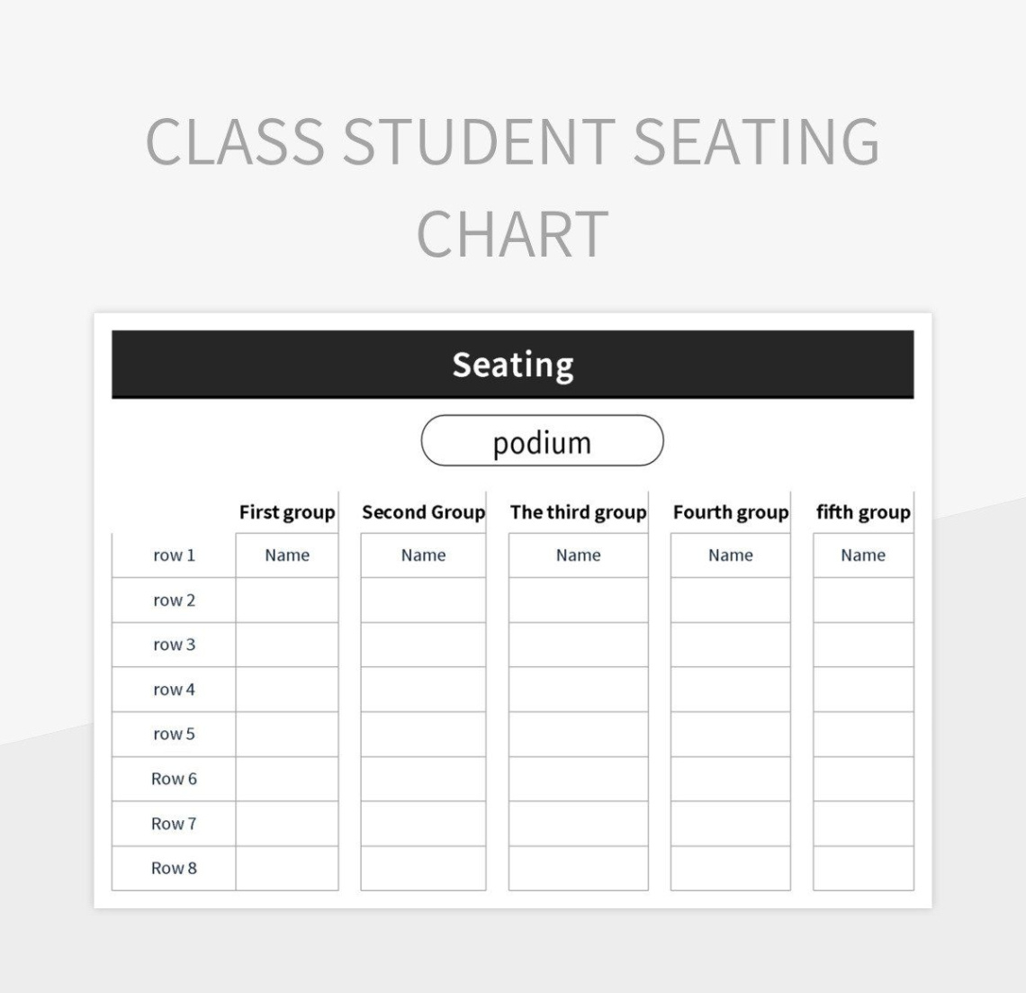 Custom Classroom Table Seating Chart Template Doc Sample