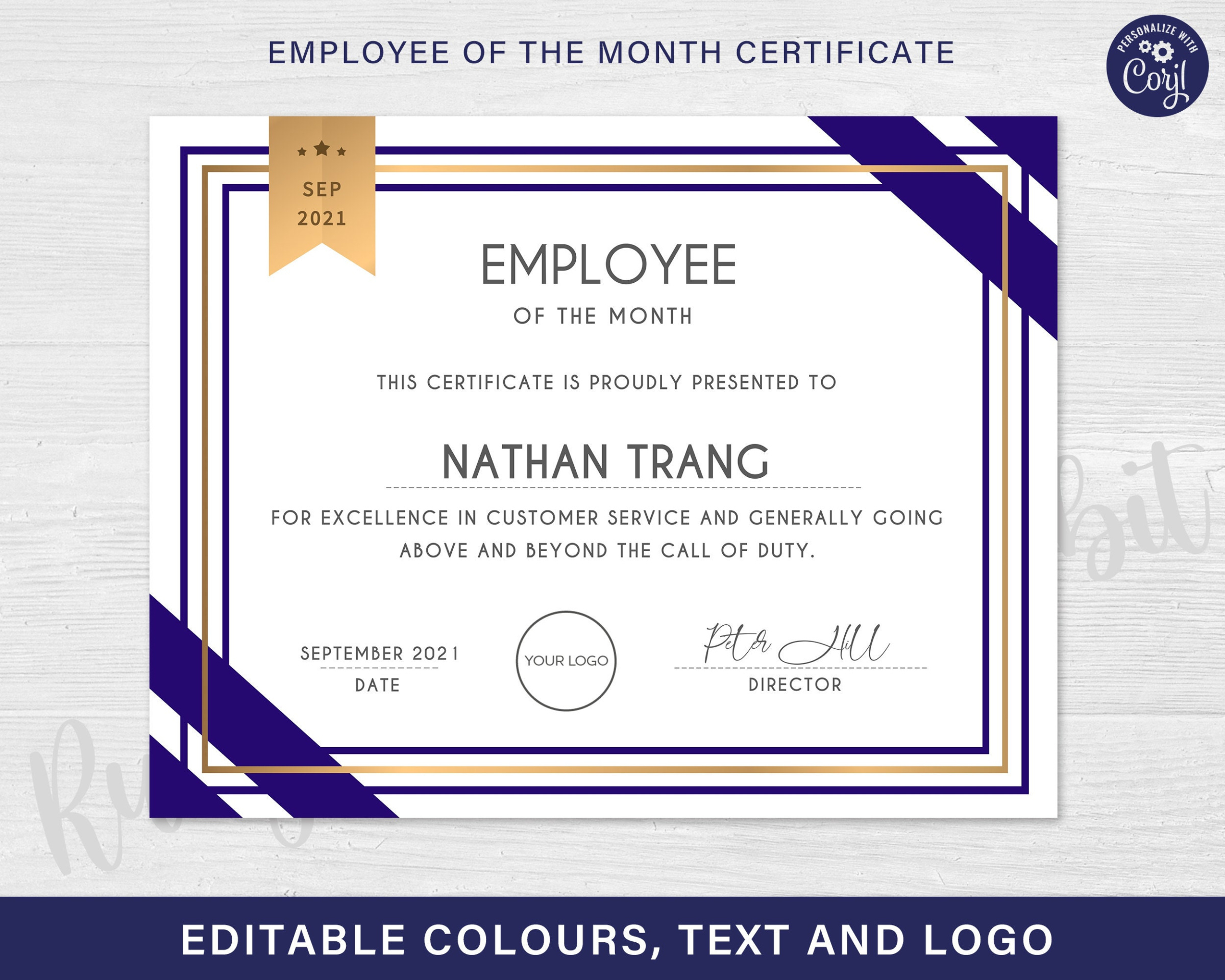 Custom Employee Of The Month Chart Template Doc Sample