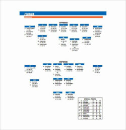 Editable Football Defensive Depth Chart Template  Sample