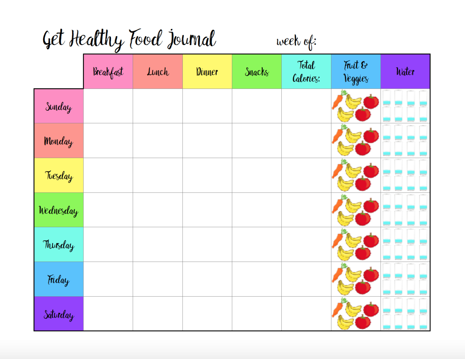 Food And Fluid Intake Chart Template