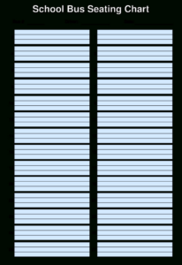 Free Blank 72 Passenger Bus Seating Chart Template