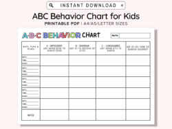 Free Blank Behavior Chart For Classroom Template Excel Sample