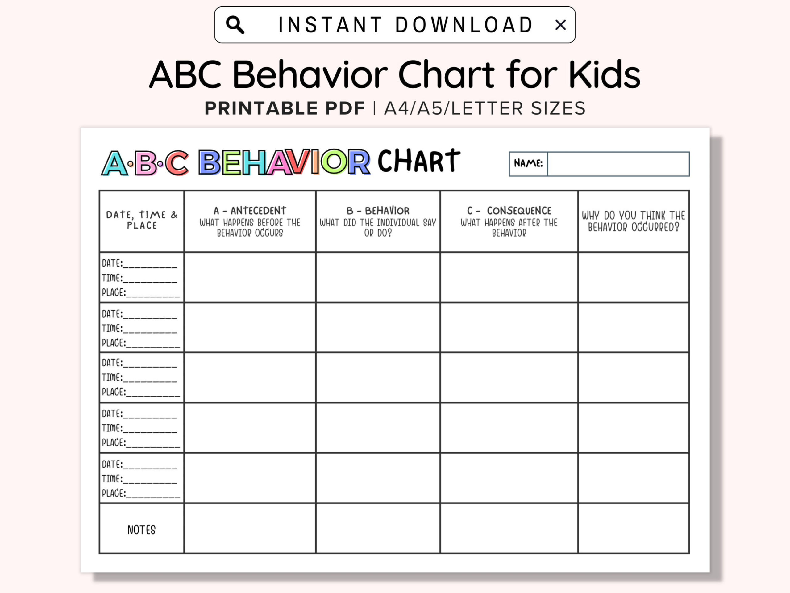 Free Blank Behavior Chart For Classroom Template Excel Sample