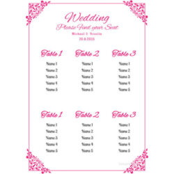 Free Blank Bridal Shower Seating Chart Template Excel Sample