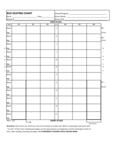 Free Custom 72 Passenger Bus Seating Chart Template Pdf