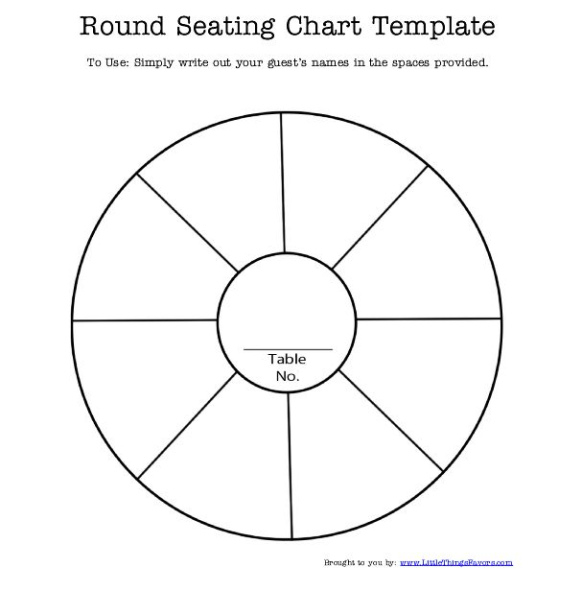 Free Custom Round Table Seating Chart Template Doc Sample