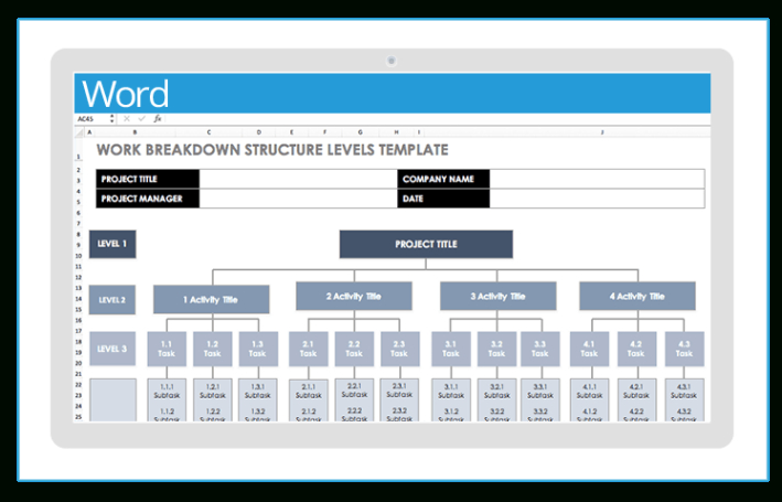 Free Custom Work Breakdown Structure Chart Template Pdf