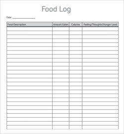 Free  Daily Food Intake Chart Template Excel