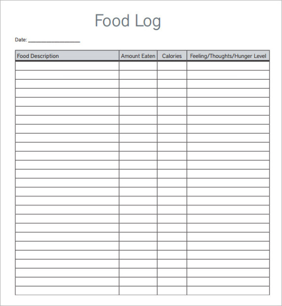 Free  Daily Food Intake Chart Template Excel