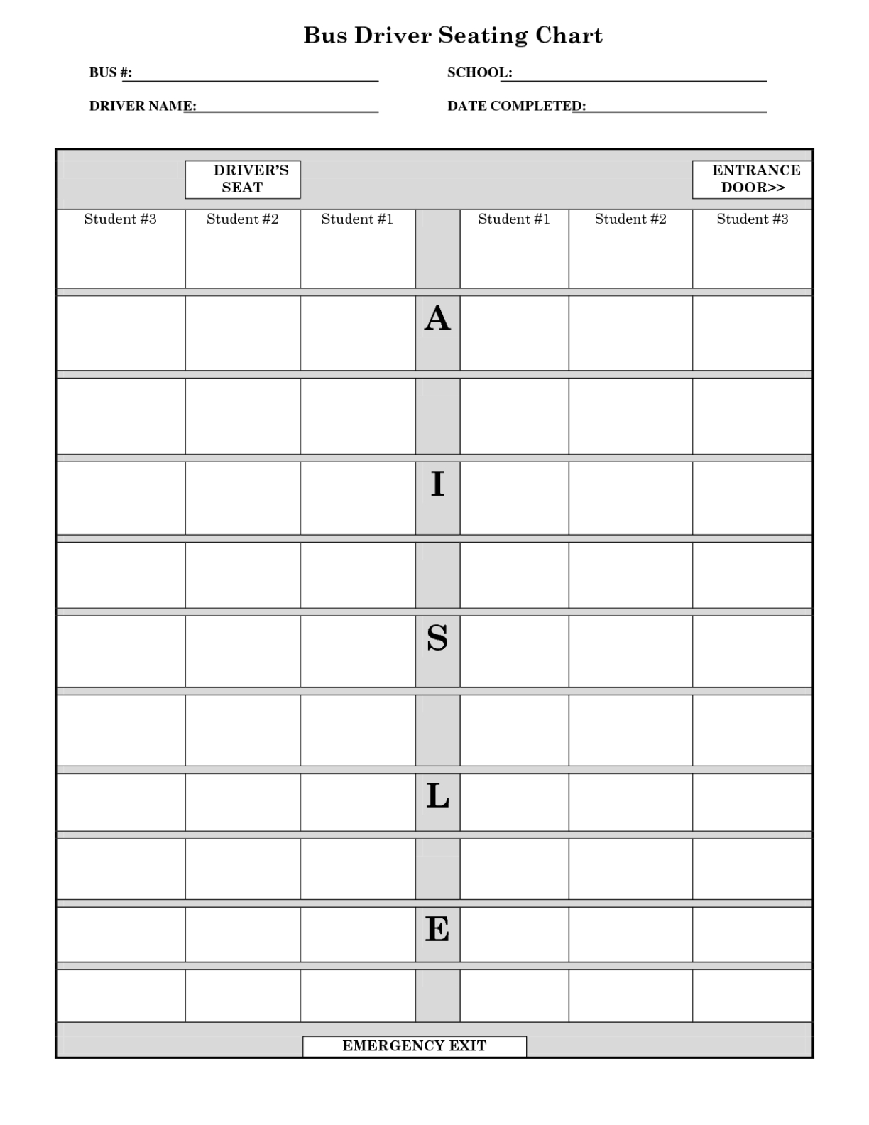 Free Editable 72 Passenger Bus Seating Chart Template Pdf Sample