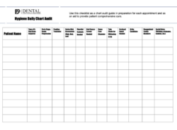 Free Editable Dental Hygiene Chart Notes Template Word