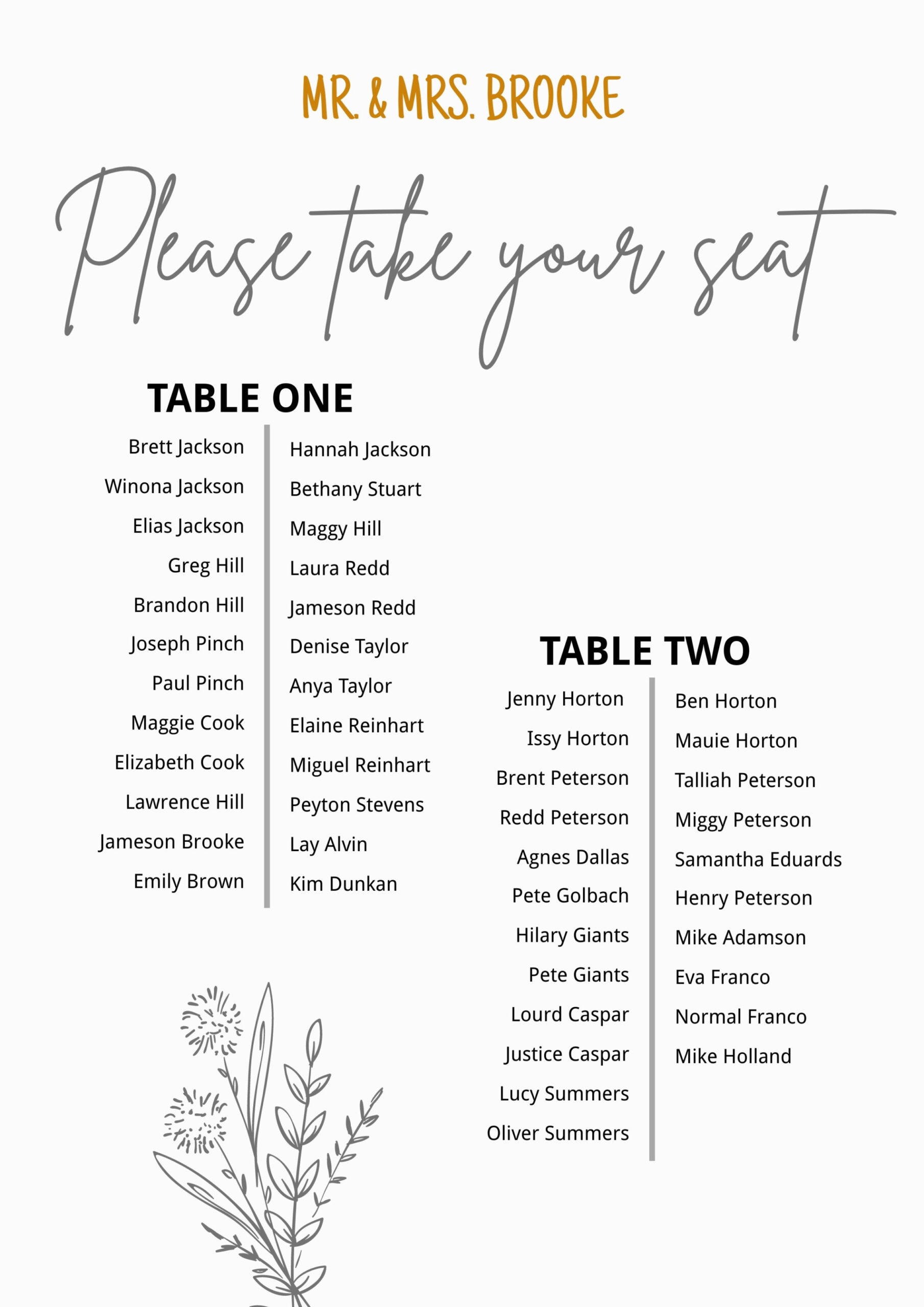 Free Printable Long Table Seating Chart Template Excel Sample