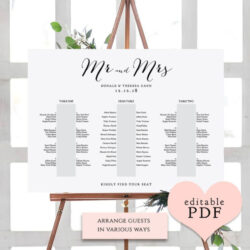 Printable Banquet Table Seating Chart Template Excel