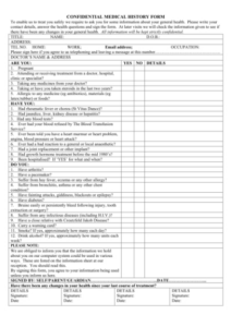 Printable Family Medical History Chart Template Doc