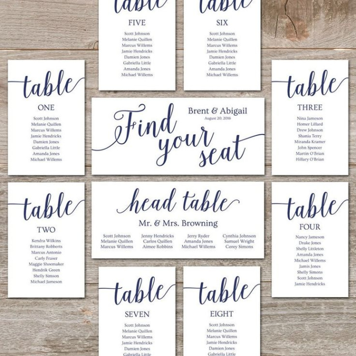 Wedding Reception Seating Chart Template Pdf Sample