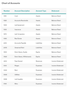 Editable Basic Chart Of Accounts Template  Sample