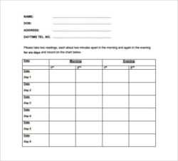 Free  Blood Pressure Monitoring Chart Template Pdf Sample