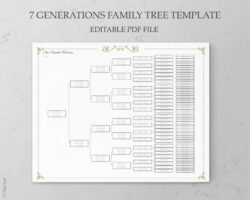 Free Custom 5 Generation Pedigree Chart Template Word