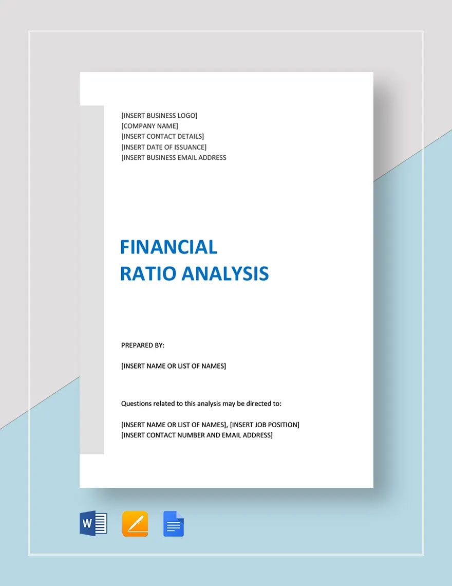 Financial Ratio Analysis Report Template