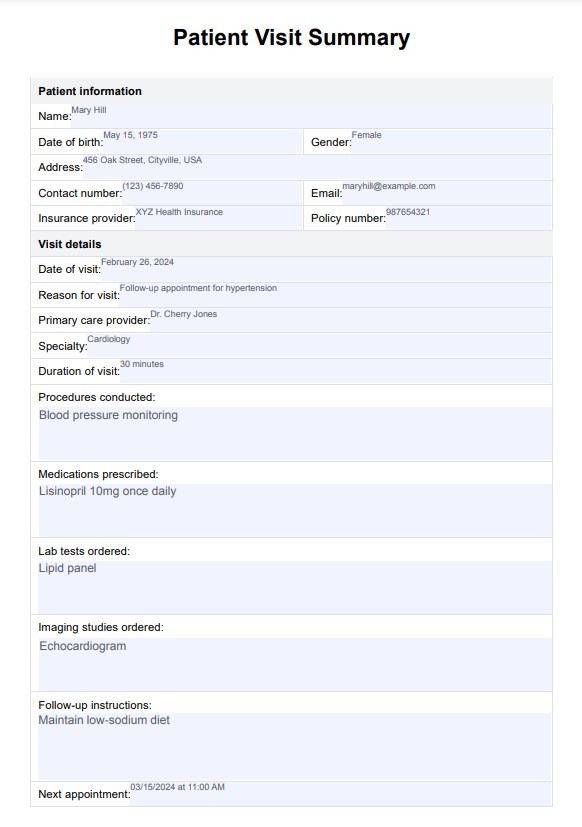 After Visit Summary Template PDF After Visit Summary Template PDF