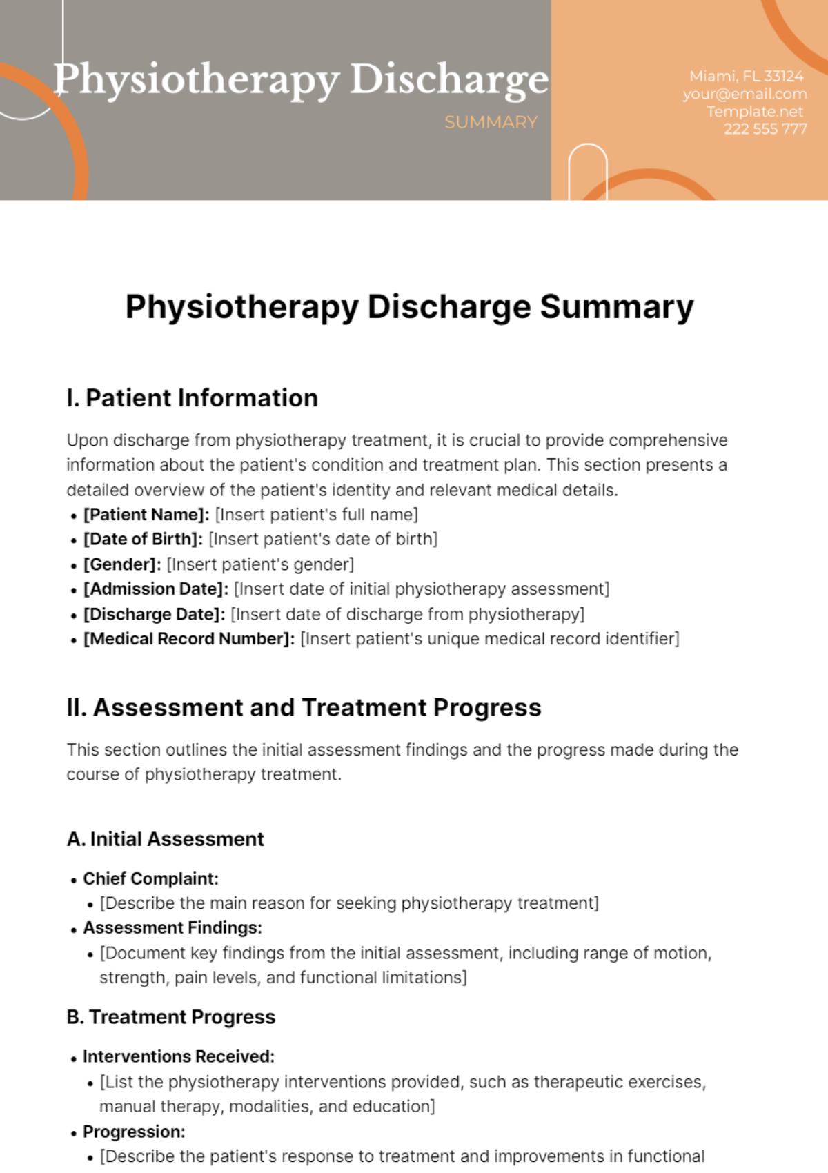 Discharge Summary Template