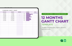 Blank 12 Month Gantt Chart Template Pdf Sample