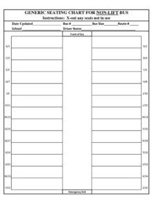 Blank 56 Passenger Bus Seating Chart Template Excel Sample