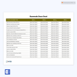 Blank Chore Chart For Roommates Template Word Sample