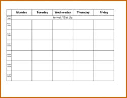 Blank Monday To Friday Chart Template  Sample