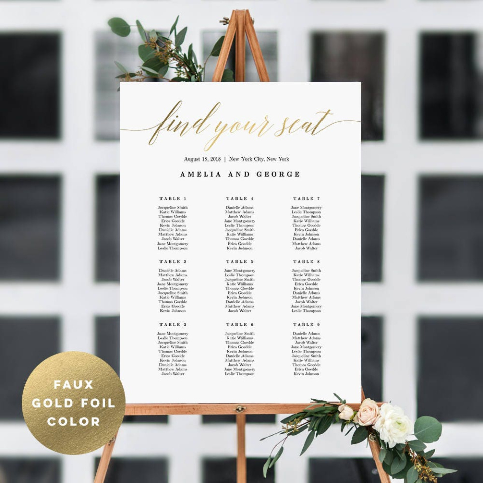 Blank Seating Chart For Wedding Template Word Sample