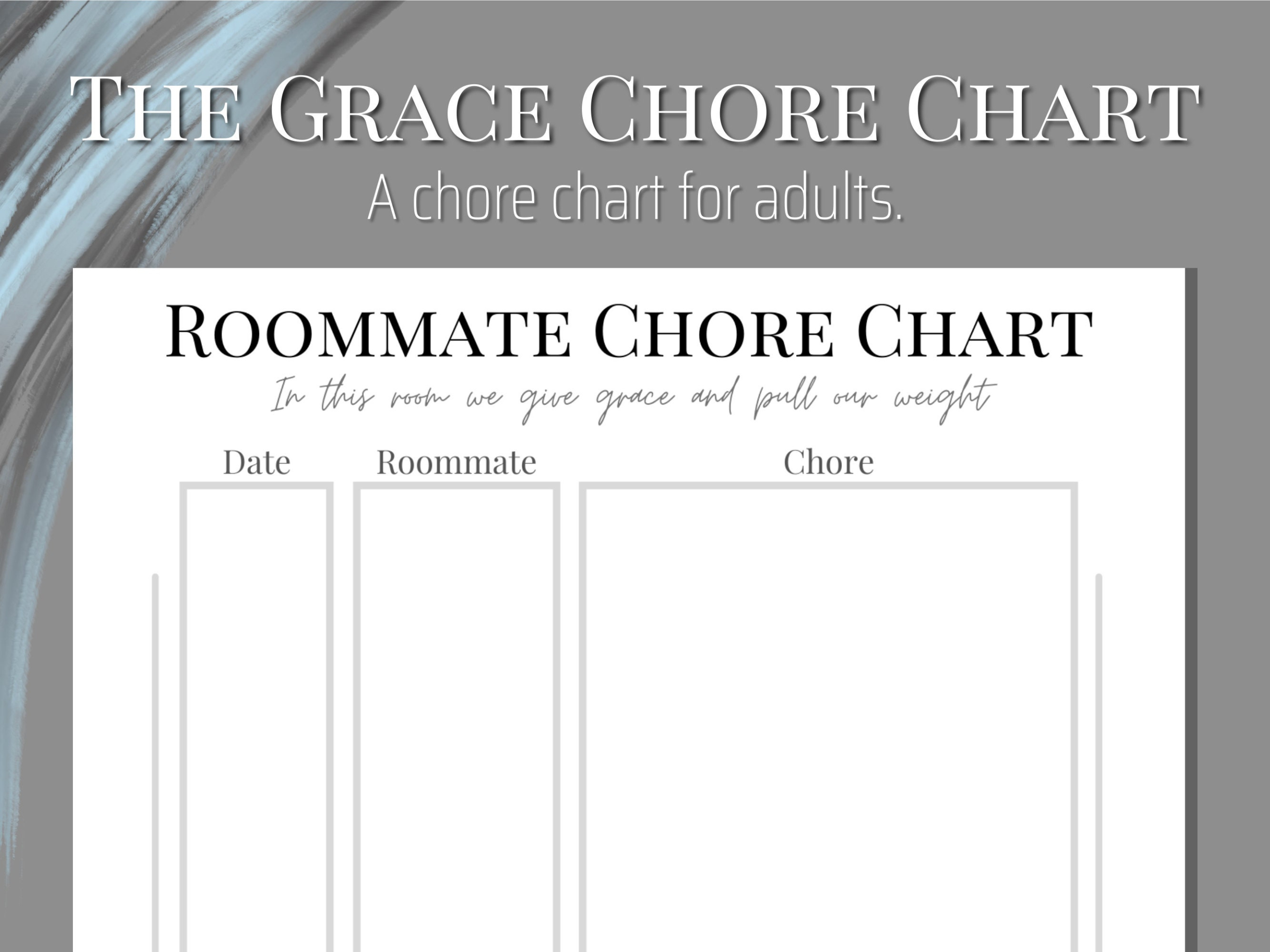 Chore Chart For Roommates Template Pdf Sample