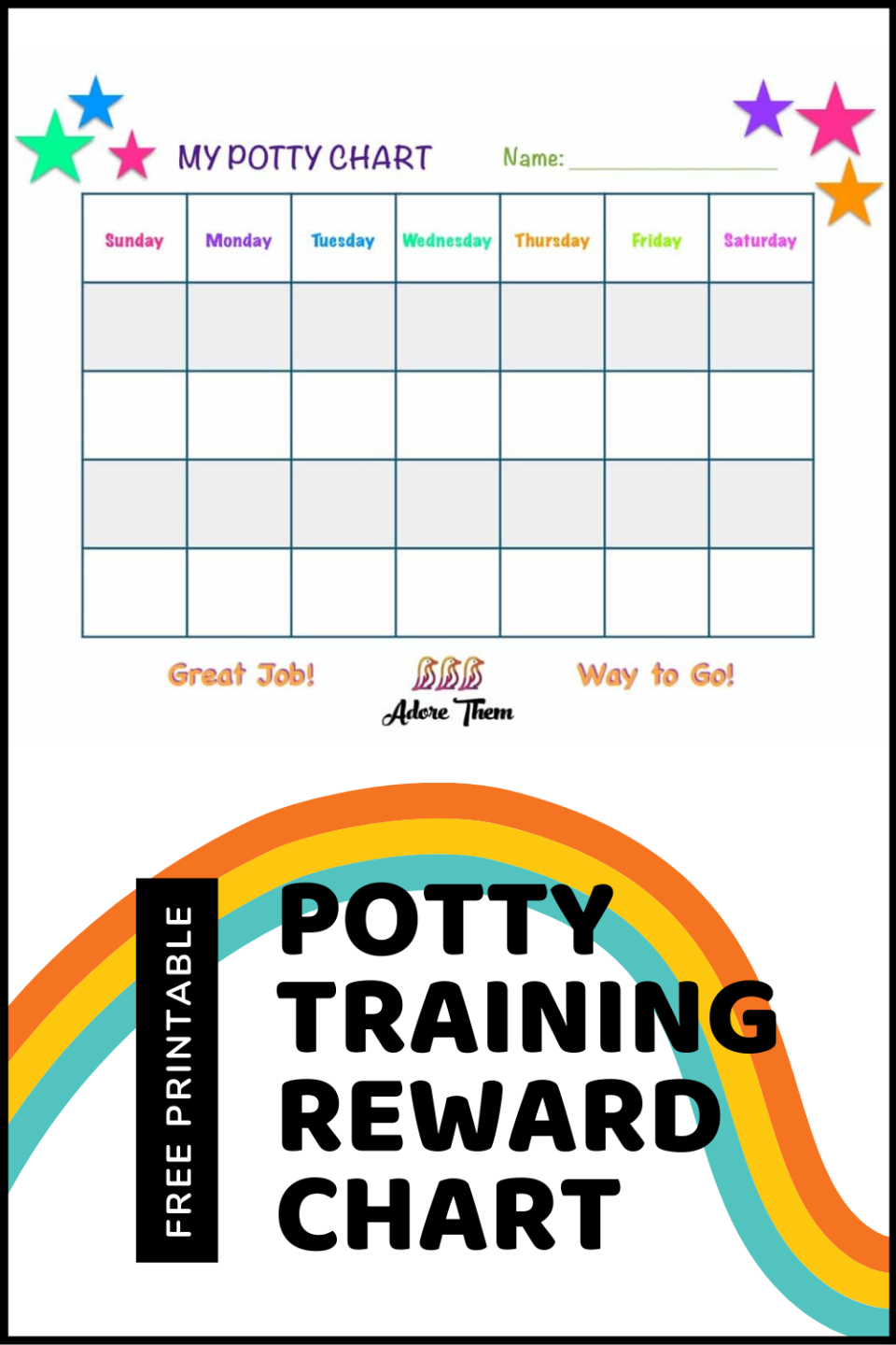 Custom Potty Training Sticker Chart Template Pdf