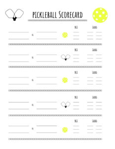 Editable Pickleball Round Robin Charts Template  Sample