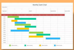 Free Blank 12 Month Gantt Chart Template  Sample