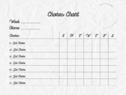 Free Blank Chore Chart For Adults Templates Doc