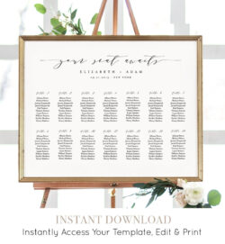 Free Blank Seating Chart For Wedding Template Excel