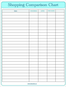 Free Blank Side By Side Comparison Chart Template  Sample