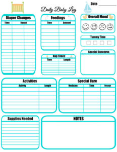 Free  Nursery Nappy Changing Chart Template Word Sample