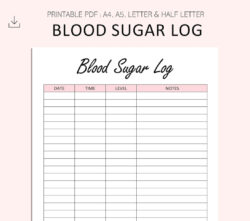 Free Printable Blood Sugar Monitoring Chart Template Excel