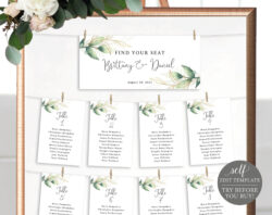 Free Printable Wedding Seating Table Chart Template