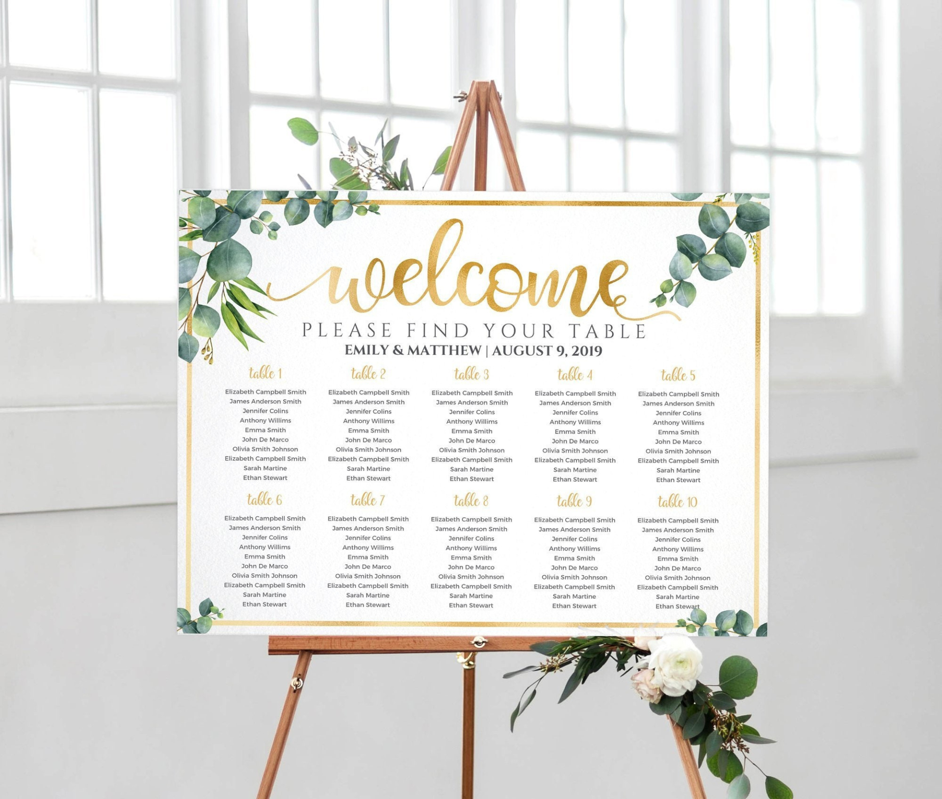 Free  Seating Chart For Wedding Template Excel